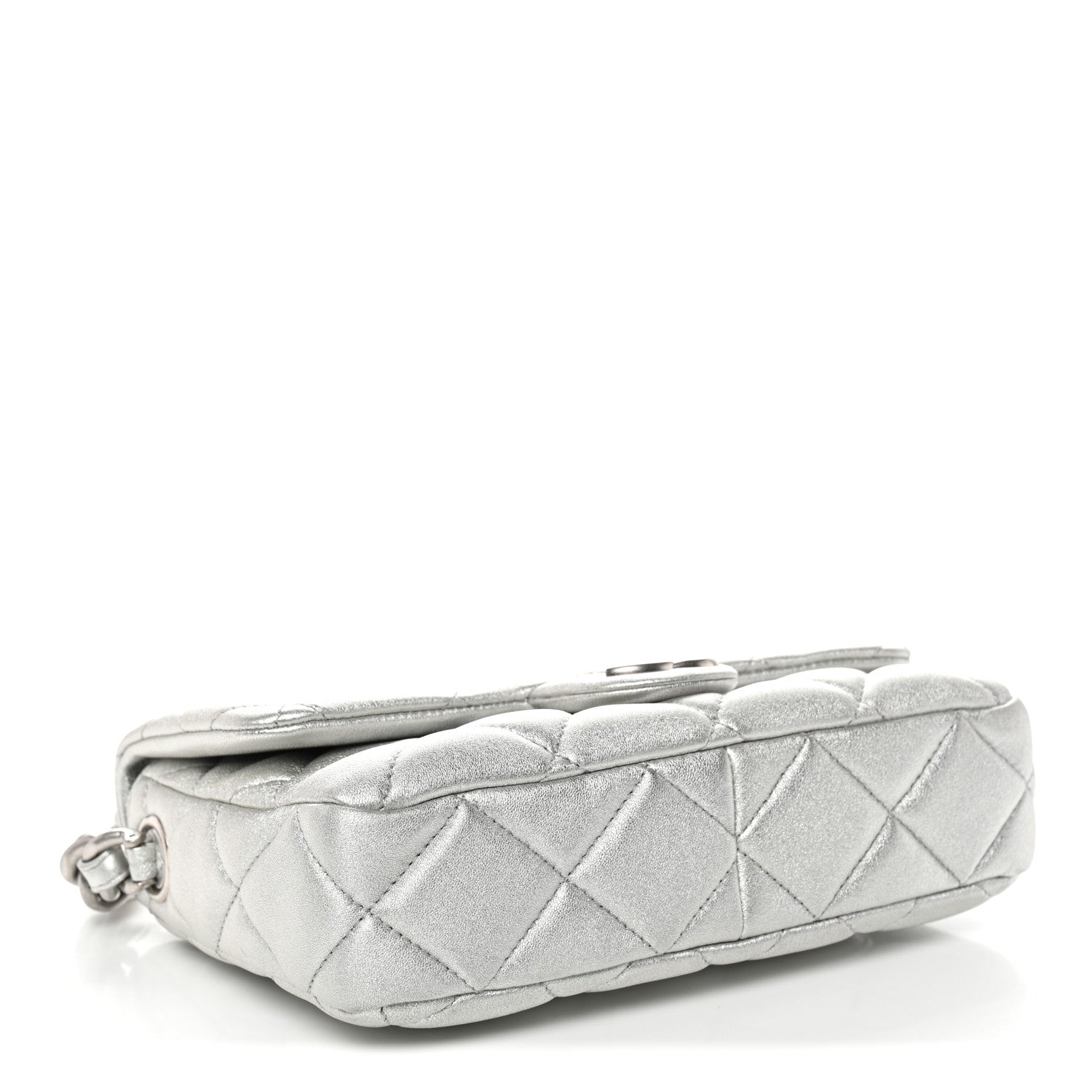 Chanel Metallic Lambskin Lacquered Quilted Small Flap Silver 4 of 10