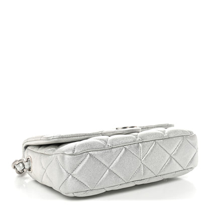 Chanel Metallic Lambskin Lacquered Quilted Small Flap Silver 4 of 10