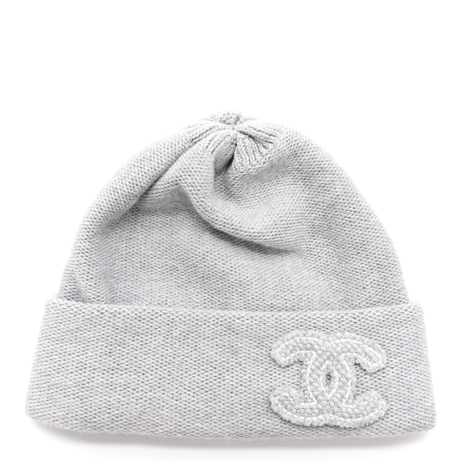 Chanel Cashmere CC Beanie Hat Grey 1 of 6