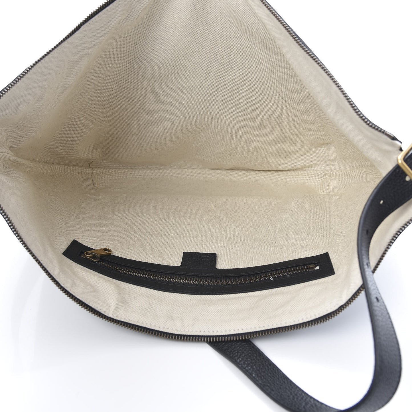 Grained Calfskin Logo Half Moon Hobo Black