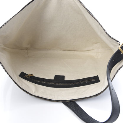 Gucci Grained Calfskin Logo Half Moon Hobo Black 5 of 11