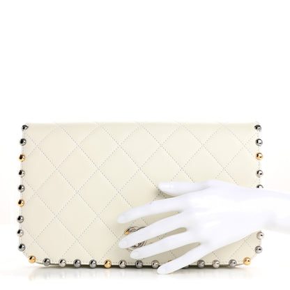 Chanel Lambskin Quilted Bubble Clutch White 2 of 7