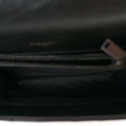 Saint Laurent Sheepskin Matelasse Chevron Monogram Monochrome Medium College Bag Black 5 of 10