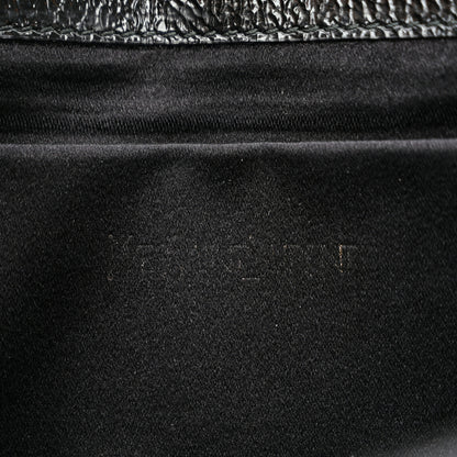 Saint Laurent Textured Patent Monogram Large Belle De Jour Clutch Black 6 of 11
