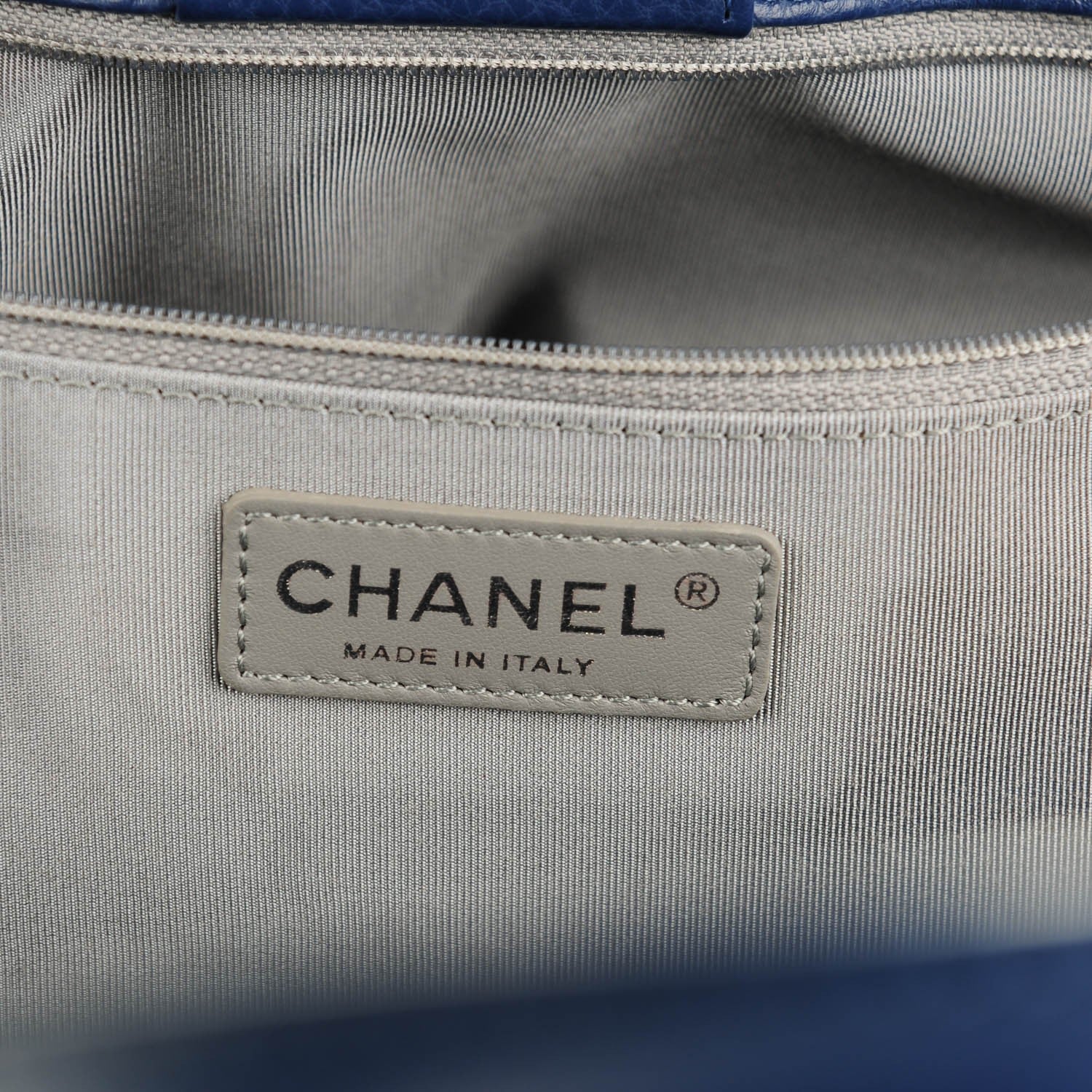 Chanel Deerskin Cerf Executive Shopper Tote Navy 6 of 7