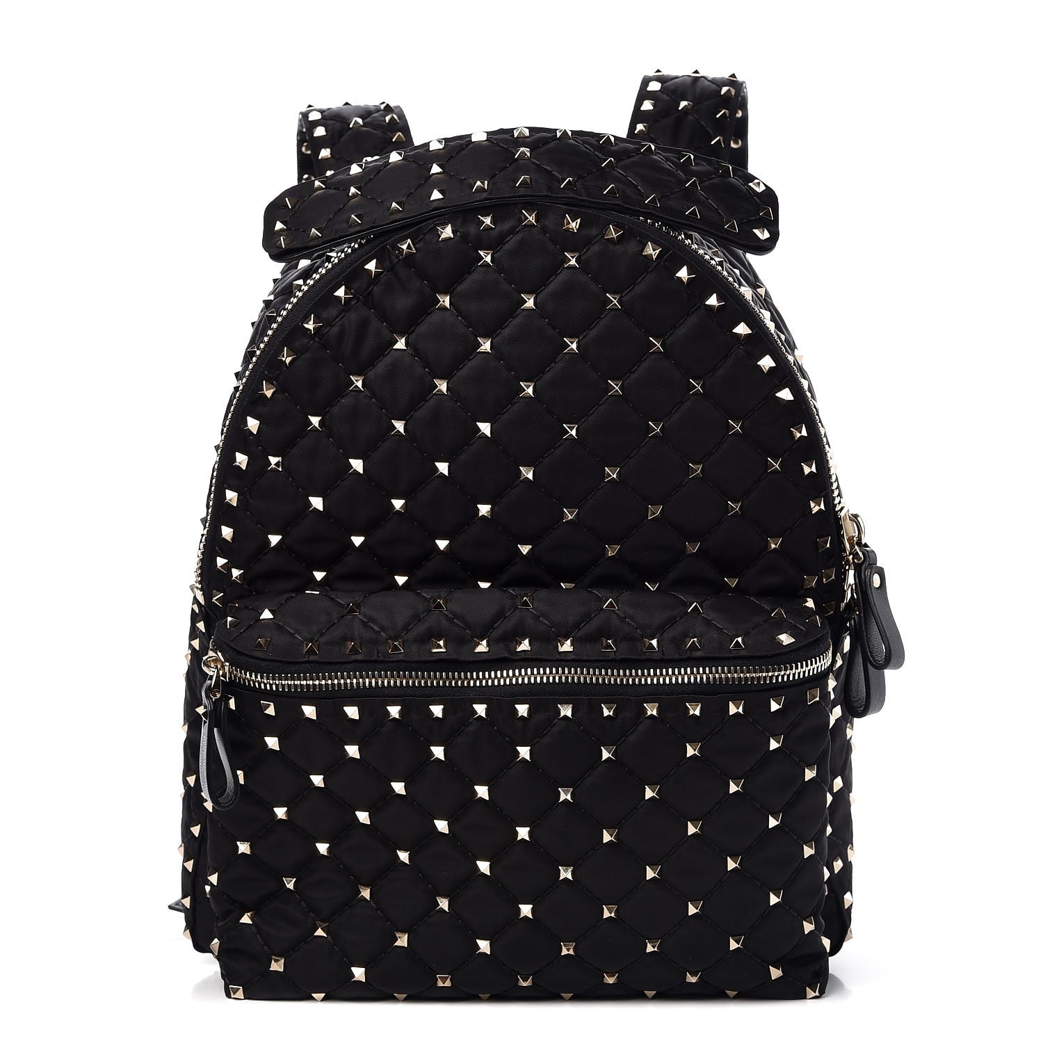 Valentino Garavani Nylon Quilted Rockstud Spike Backpack Black 1 of 6