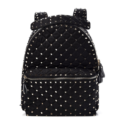 Valentino Garavani Nylon Quilted Rockstud Spike Backpack Black 1 of 6