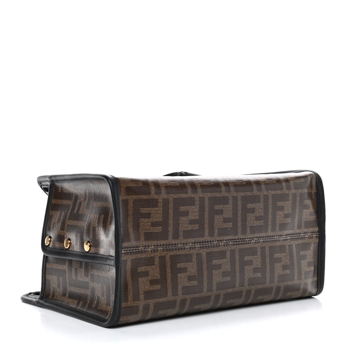 Glazed Fabric Vitello Century FF 1974 Stamp Patch Mini Peekaboo Defender Cover Mogano Panna Black