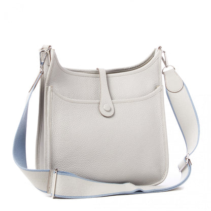 Hermes Taurillon Clemence Evelyne III PM Gris Perle Bleu Lin 2 of 8