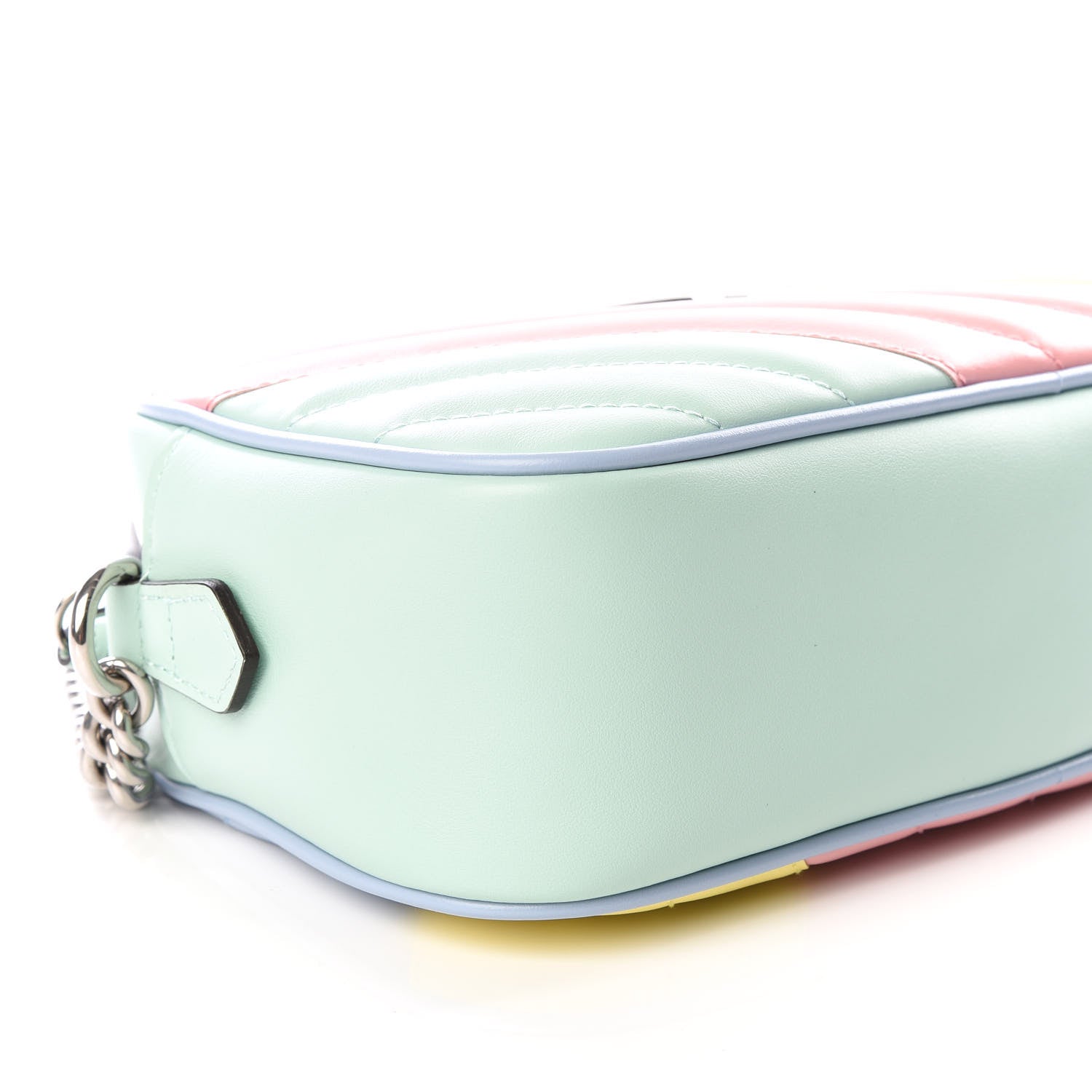 Gucci Calfskin Matelasse Diagonal Small GG Marmont Chain Shoulder Bag Multicolor Pastel 5 of 10