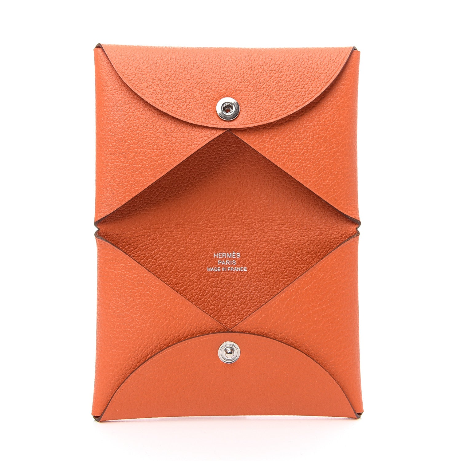 Hermes Evercolor Calvi Card Case Orange 5 of 7