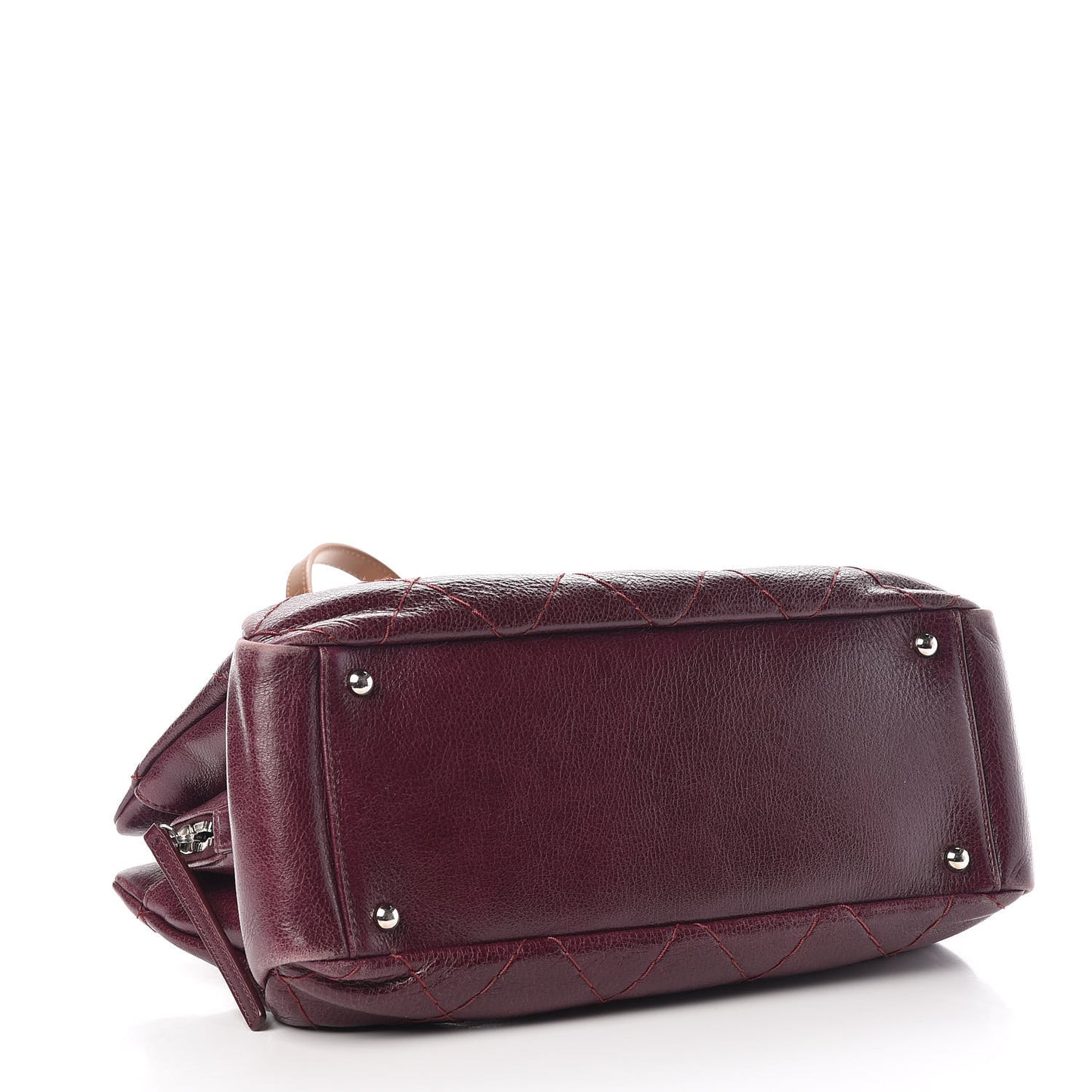 Glazed Calfskin On the Road Zip Tote Plum
