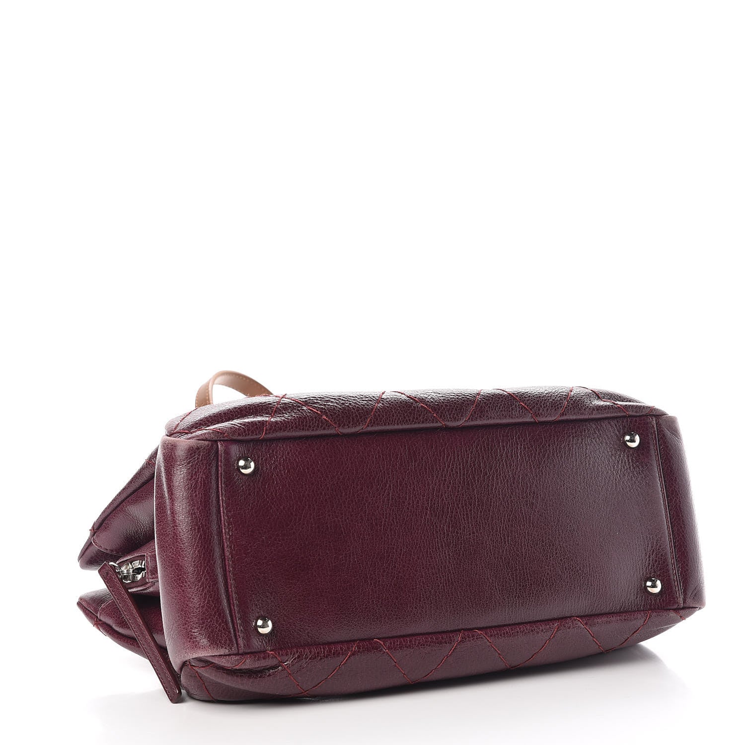 Chanel Glazed Calfskin On the Road Zip Tote Plum 5 of 13