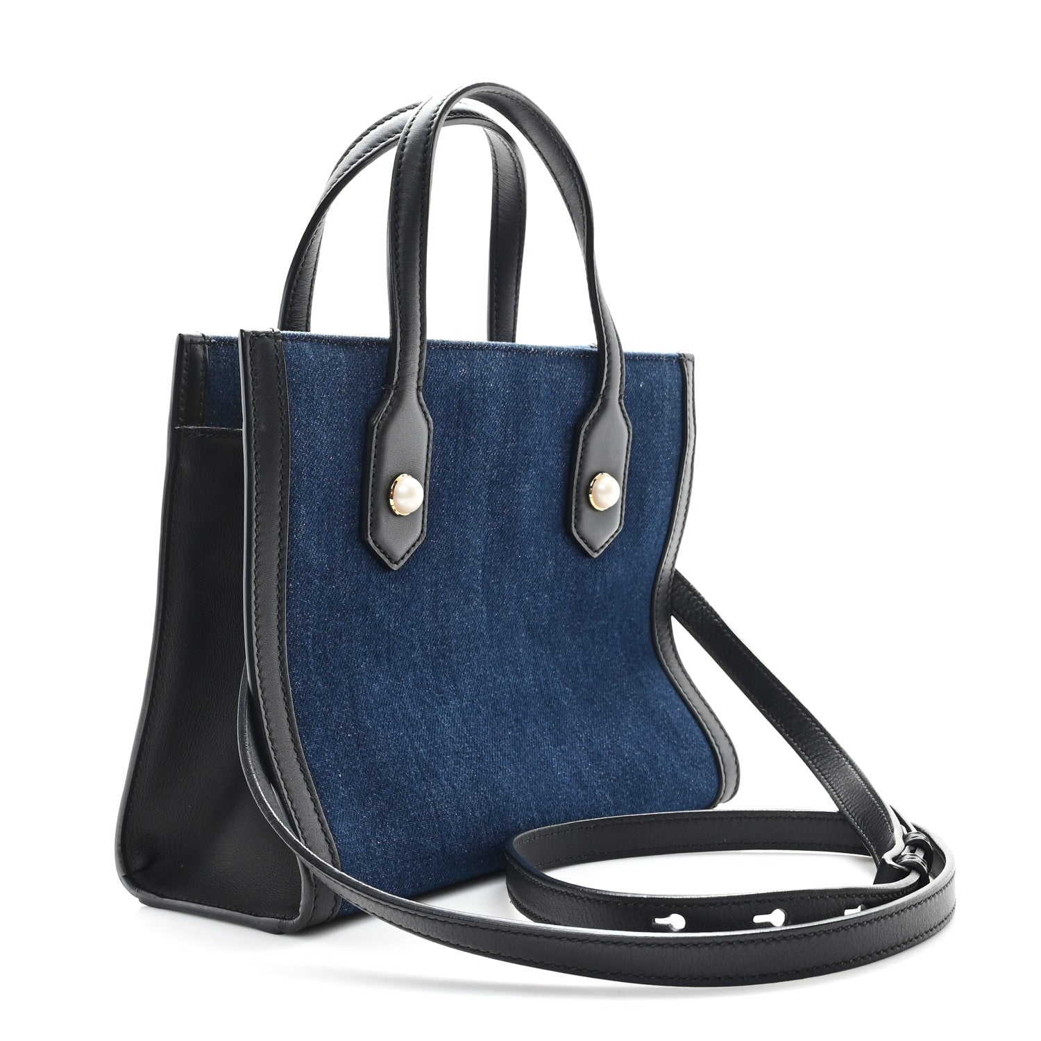 Gucci Denim Embroidered Tiger Tote Blue Multicolor 3 of 12