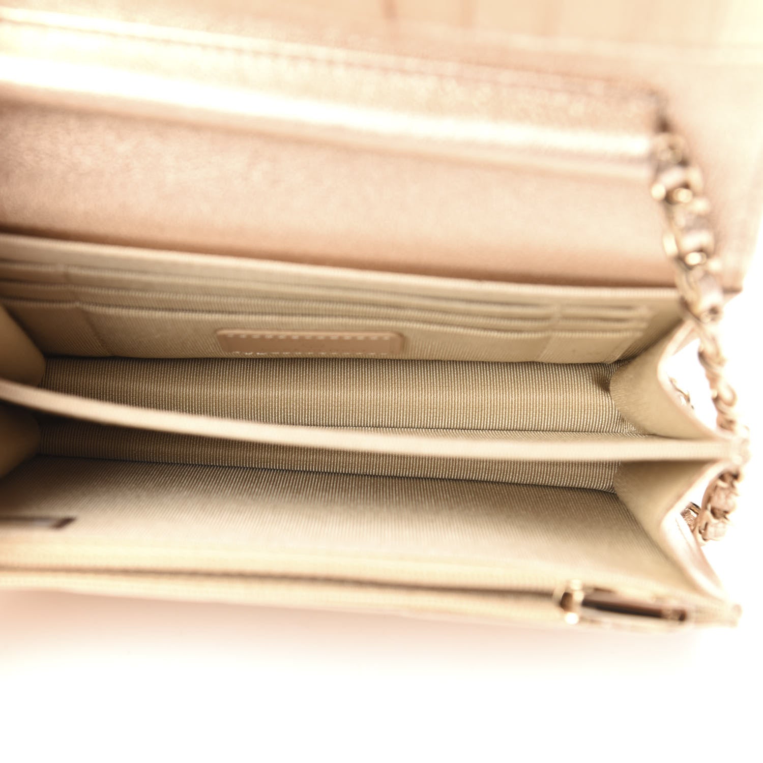 Chanel Metallic Lambskin Quilted Mini Wallet On Chain WOC Gold 5 of 11