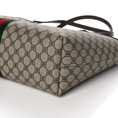 Gucci X BALENCIAGA BB Supreme Monogram Web Medium Ophidia Shopping Tote Beige New Acero 10 of 11