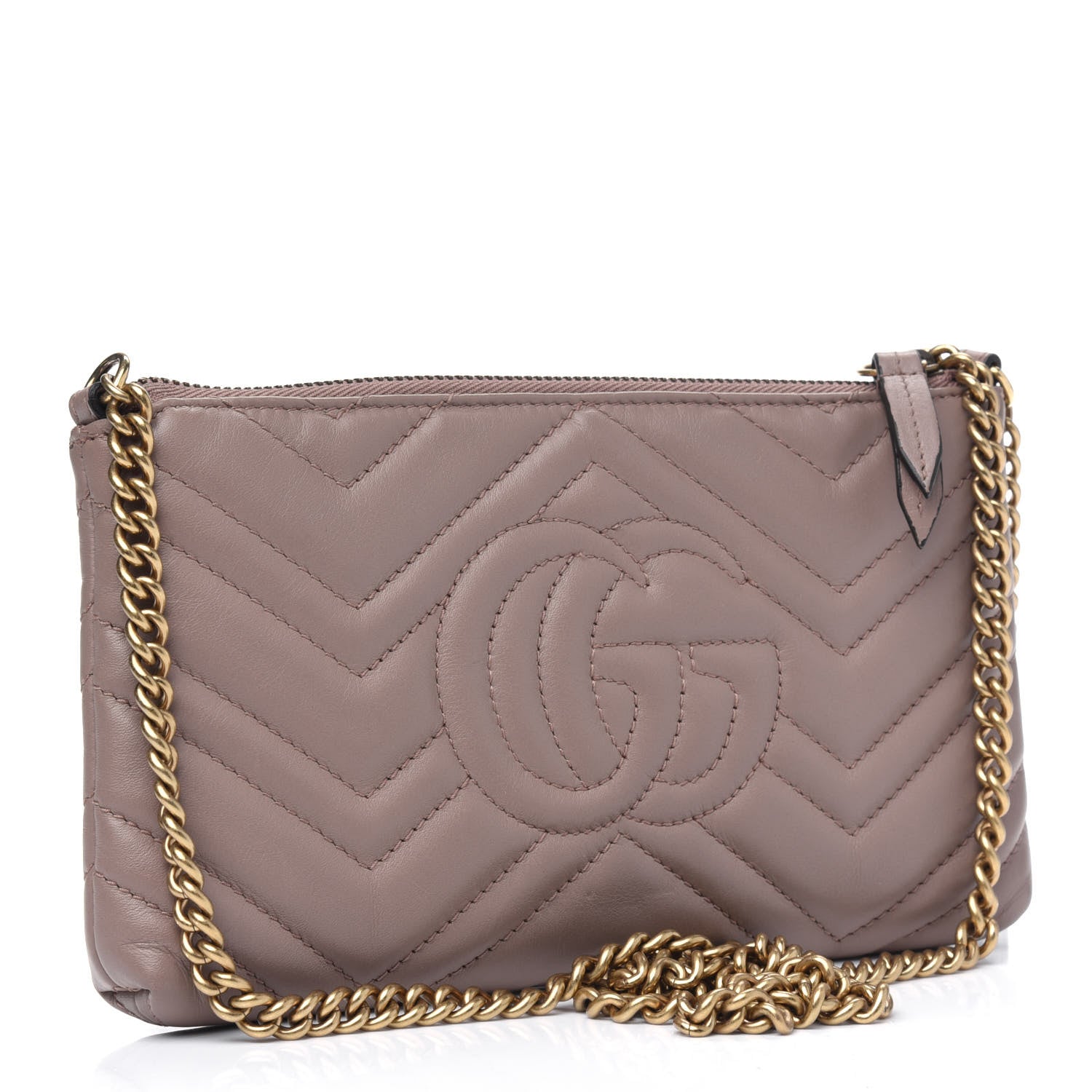Gucci Calfskin Matelasse Mini GG Marmont Chain Bag Porcelain Rose 3 of 10