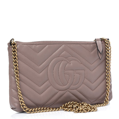 Gucci Calfskin Matelasse Mini GG Marmont Chain Bag Porcelain Rose 3 of 10