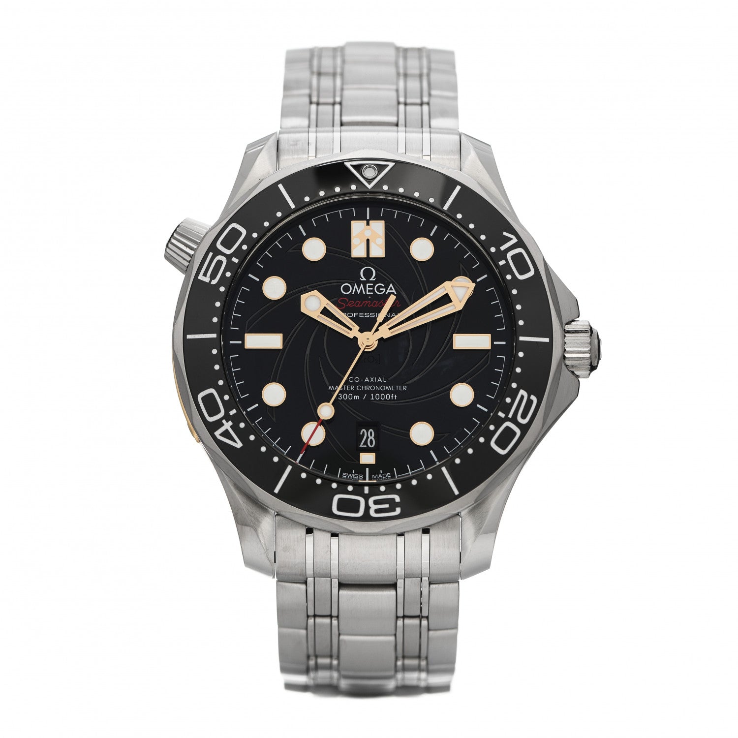 Omega Stainless Steel 18K Yellow Gold 42mm Seamaster 300M James Bond 007 Automatic Watch Black 210.22.42.20.01.004 1 of 6