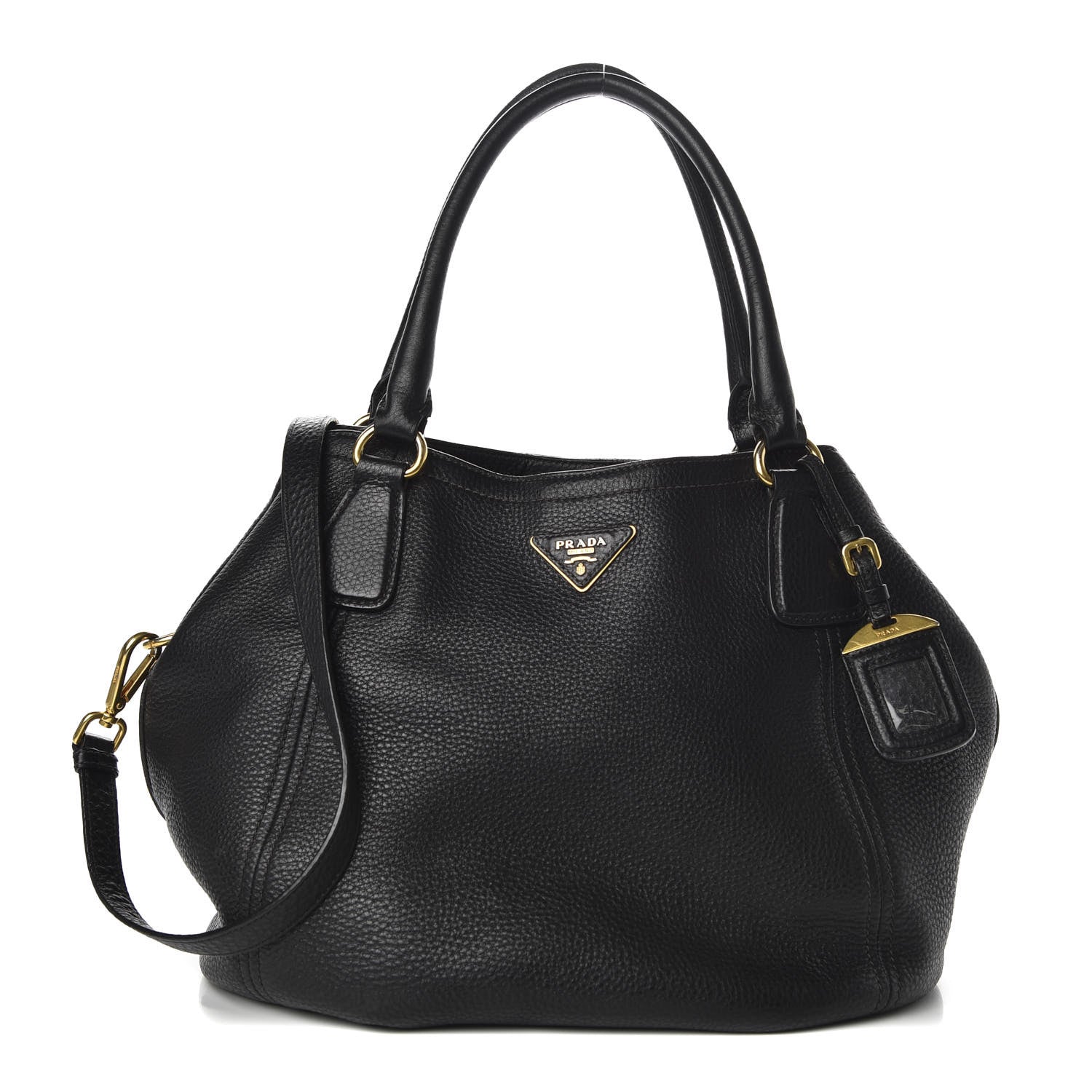 Prada Vitello Daino Shoulder Bag Black 1 of 9