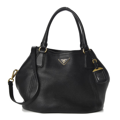Prada Vitello Daino Shoulder Bag Black 1 of 9