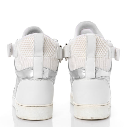 Louis Vuitton Metallic Calfskin Embossed Monogram Boombox Sneakers 38 White Silver 5 of 16