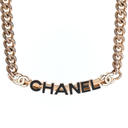 Chanel Metal Enamel Chain CC Choker Gold White 4 of 6