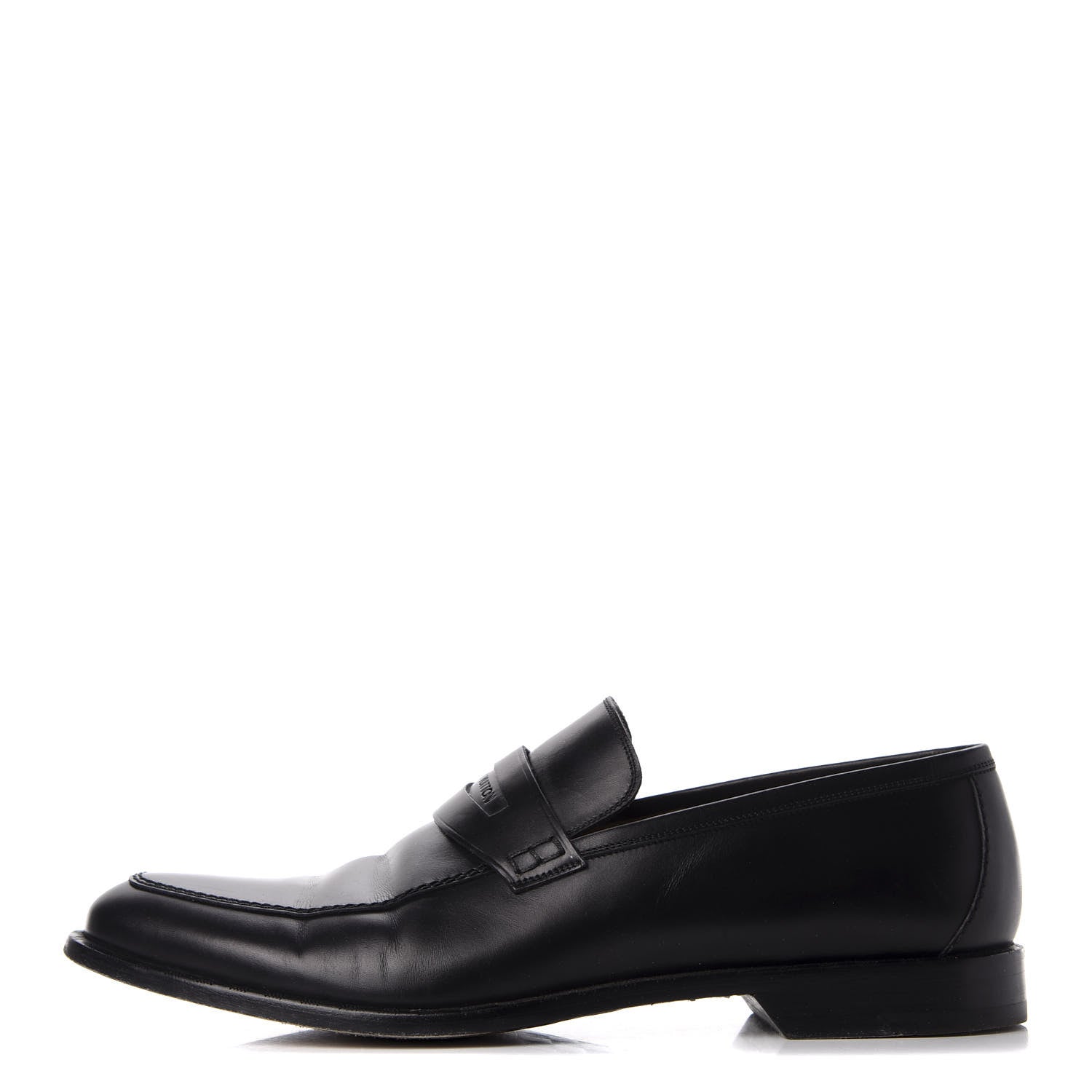 Louis Vuitton Calfskin Mens Loafers 9.5 Black 1 of 14