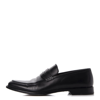 Louis Vuitton Calfskin Mens Loafers 9.5 Black 1 of 14