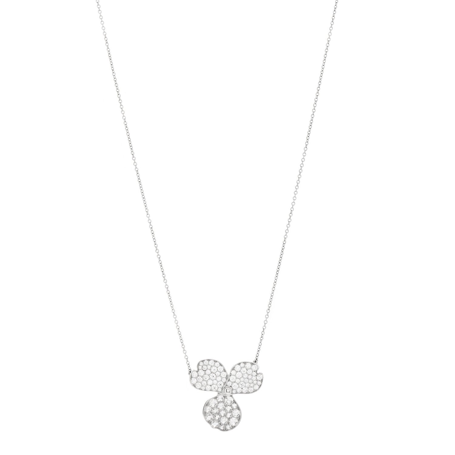 Tiffany Platinum Diamond Large Paper Flowers Pave Pendant Necklace 1 of 6