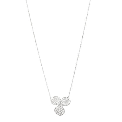 Tiffany Platinum Diamond Large Paper Flowers Pave Pendant Necklace 1 of 6