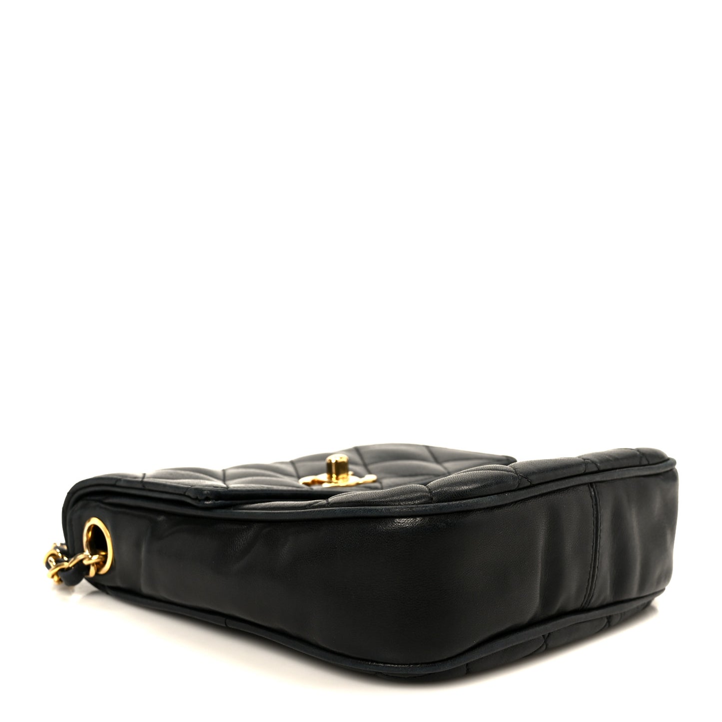 Lambskin Quilted Mini Flap Crossbody Black