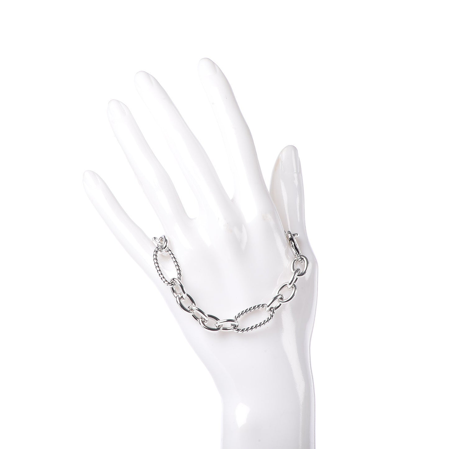 Sterling Silver 18K Yellow Gold Figaro Link Bracelet
