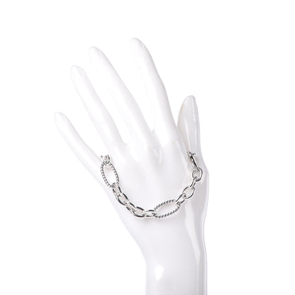 David Yurman Sterling Silver 18K Yellow Gold Figaro Link Bracelet 2 of 5