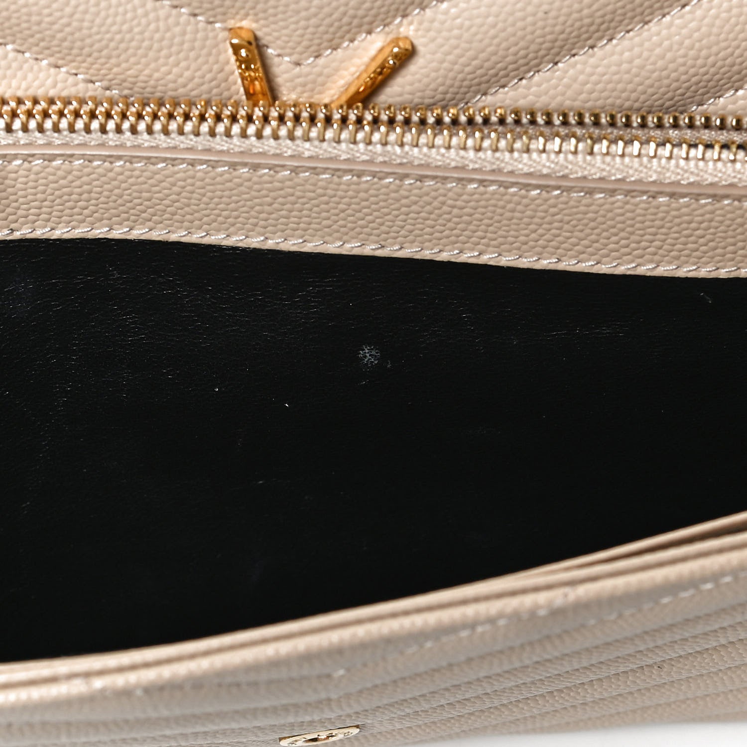 Saint Laurent Grain De Poudre Matelasse Chevron Monogram Chain Wallet Nude Powder 11 of 11