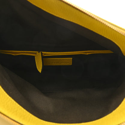 Alexander McQueen Grainy Calfskin Padlock Skull Clutch Yellow 5 of 8