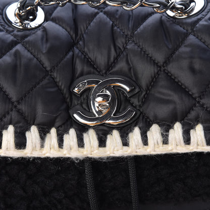 Chanel Wool Nylon Quilted Coco Neige Backpack Black 10 of 10