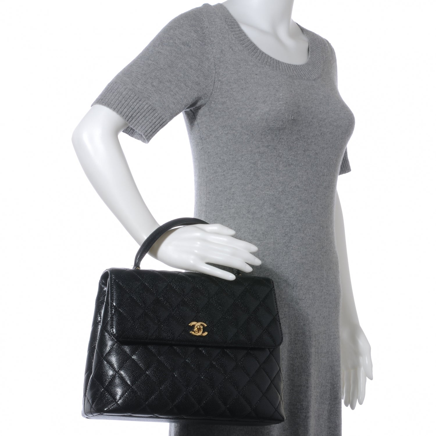 Chanel Caviar Kelly Jumbo Flap Bag Black 2 of 9