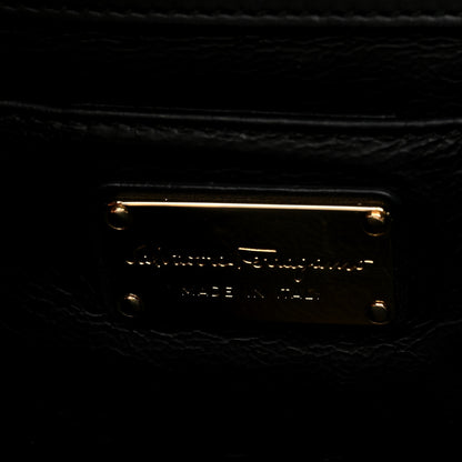 Salvatore Ferragamo Calfskin Thalia Clutch With Chain Black 6 of 9