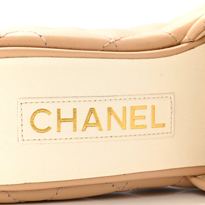 Chanel Lambskin Quilted Camelia CC Wedge Sandal Mules 38 Beige 7 of 15