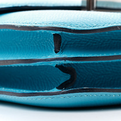 Hermes Epsom Enamel Constance 18 Bleu Du Nord Rouge de Coeur 10 of 13