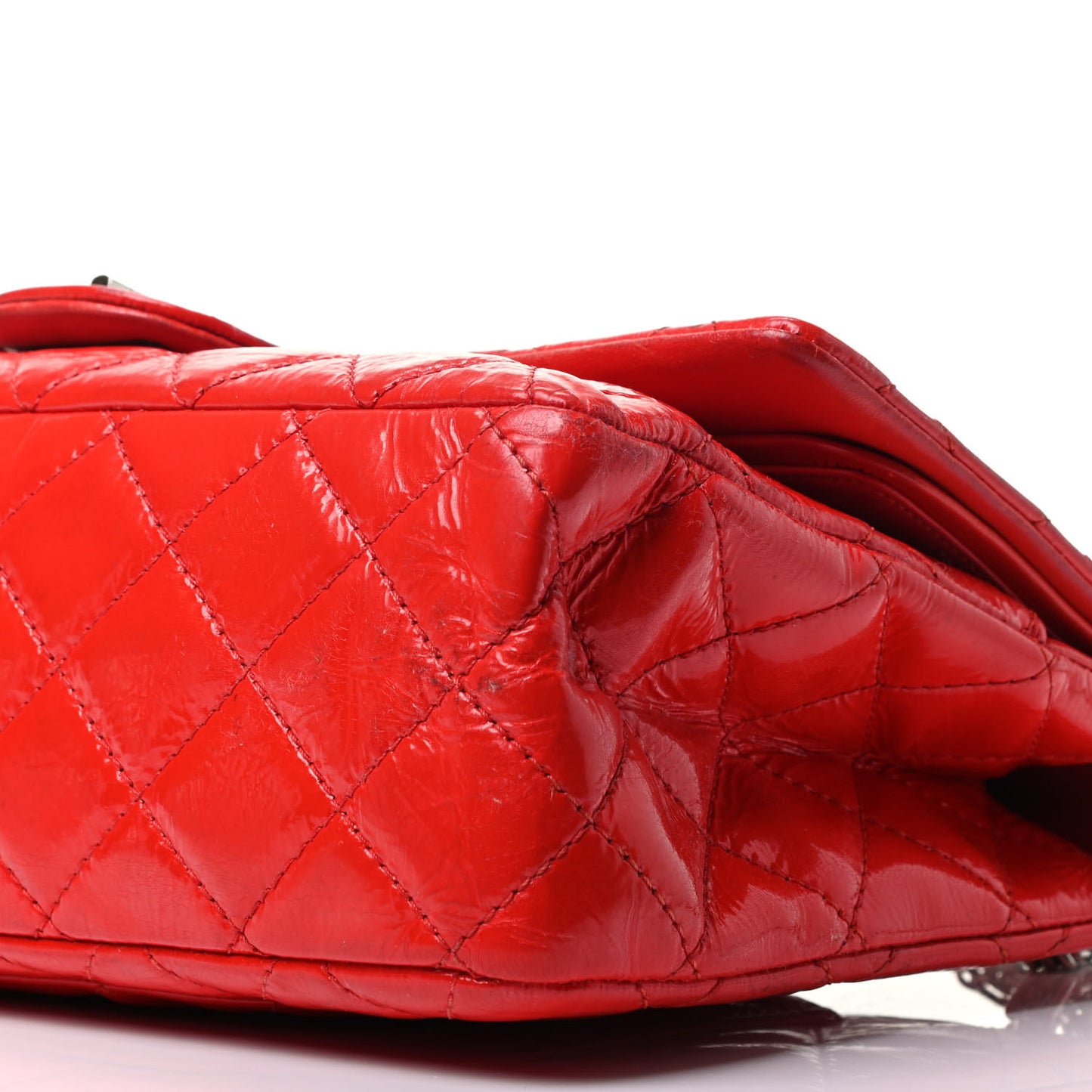 Distressed Patent Quilted 2.55 Reissue 227 Flap Red