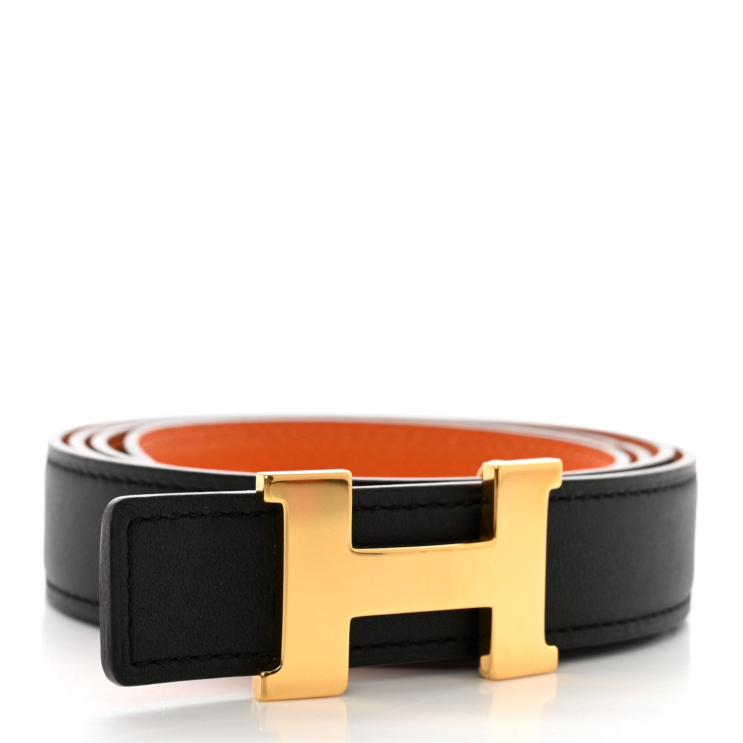 Hermes Epsom Swift 24mm Mini Constance H Belt 95 38 Orange Black 2 of 7