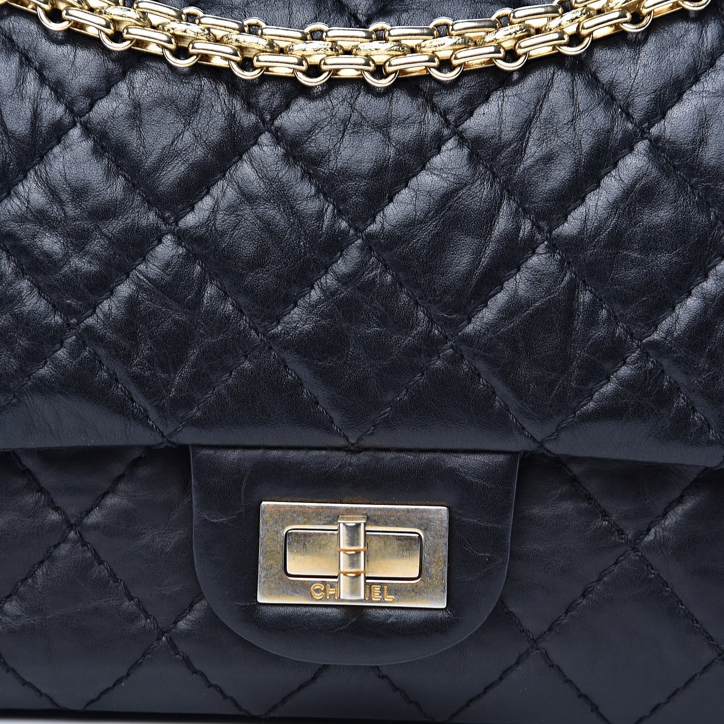 Aged Calfskin 50th Anniversary 2.55 Reissue 225 Flap Black