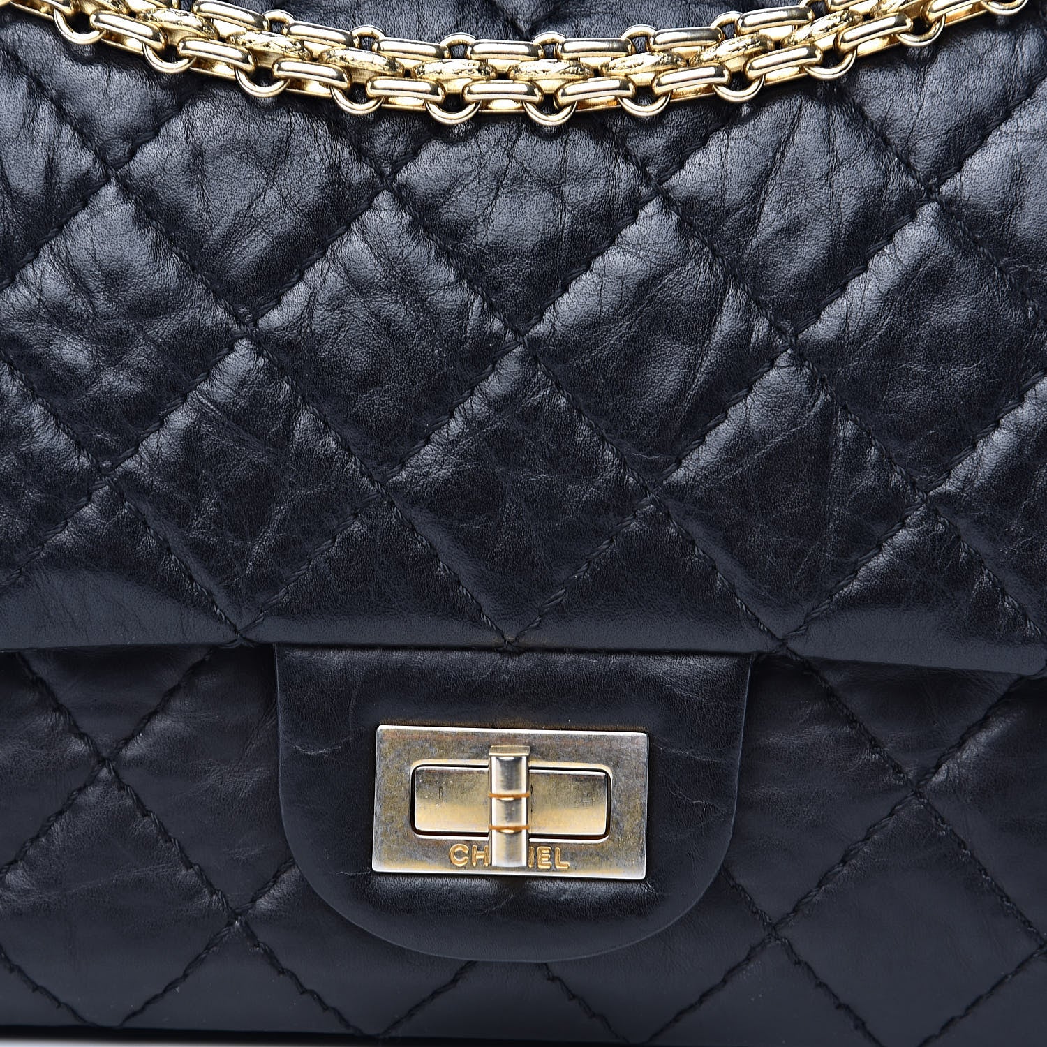 Chanel Aged Calfskin 50th Anniversary 2.55 Reissue 225 Flap Black 13 of 14