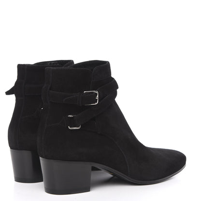 Saint Laurent Suede Jodhpur Calfskin Blake Ankle Boots 39 Black 4 of 8