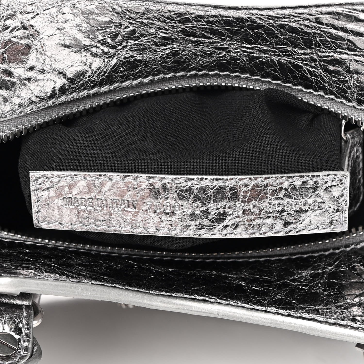 Balenciaga Agneau Arena Crystal Neo Cagole Handbag XS Silver 7 of 12