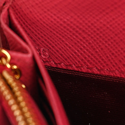 Prada Saffiano Metal Continental Flap Wallet Peonia 7 of 12