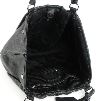 Prada Deerskin Shoulder Bag Black 6 of 9