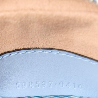 Gucci Calfskin Matelasse Mini GG Marmont Crossbody Bag Porcelain Light Blue 7 of 11